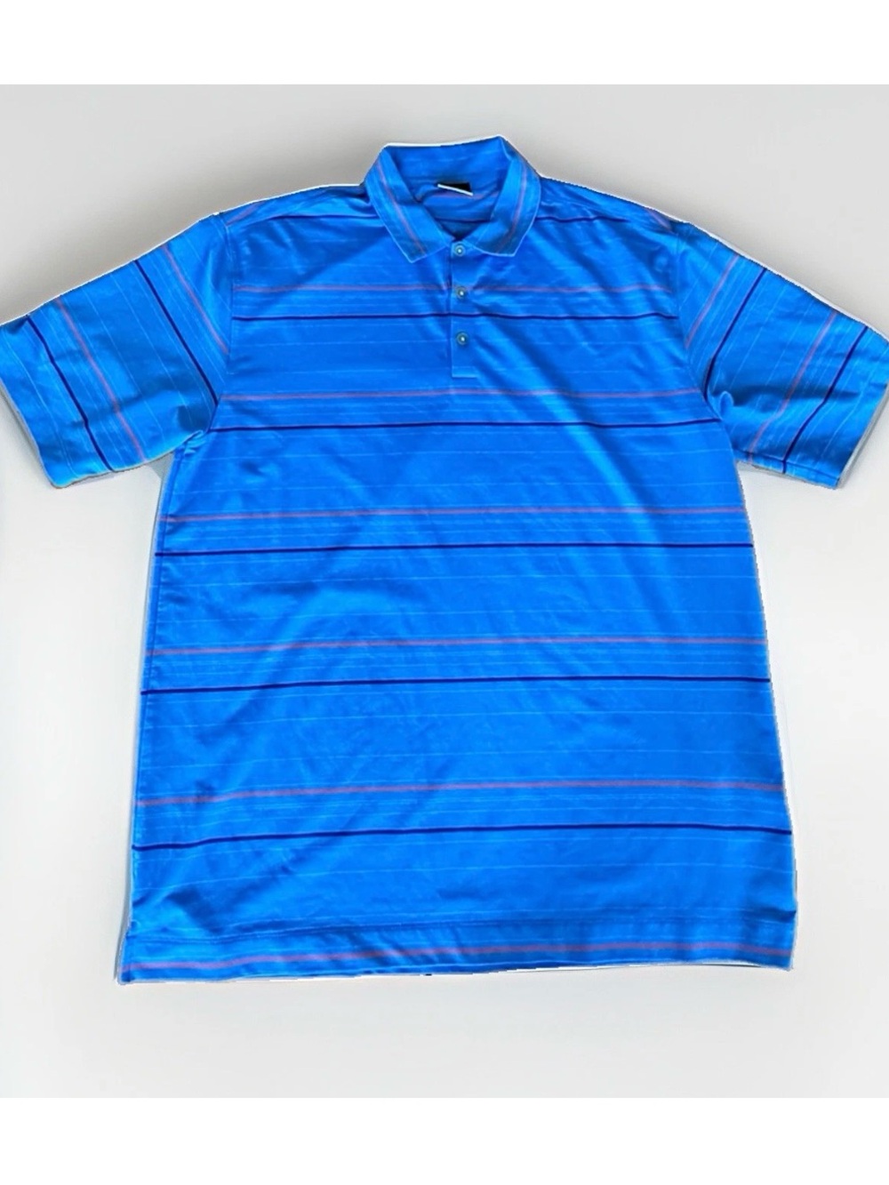 Nike Bright Blue Striped Polo Shirt